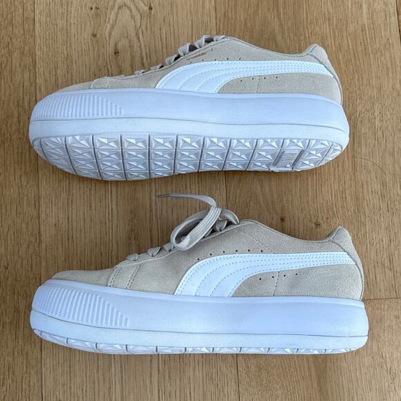 Puma Sneakers Suede Mayu Size US W 8 White Tan - Picture 3 of 7